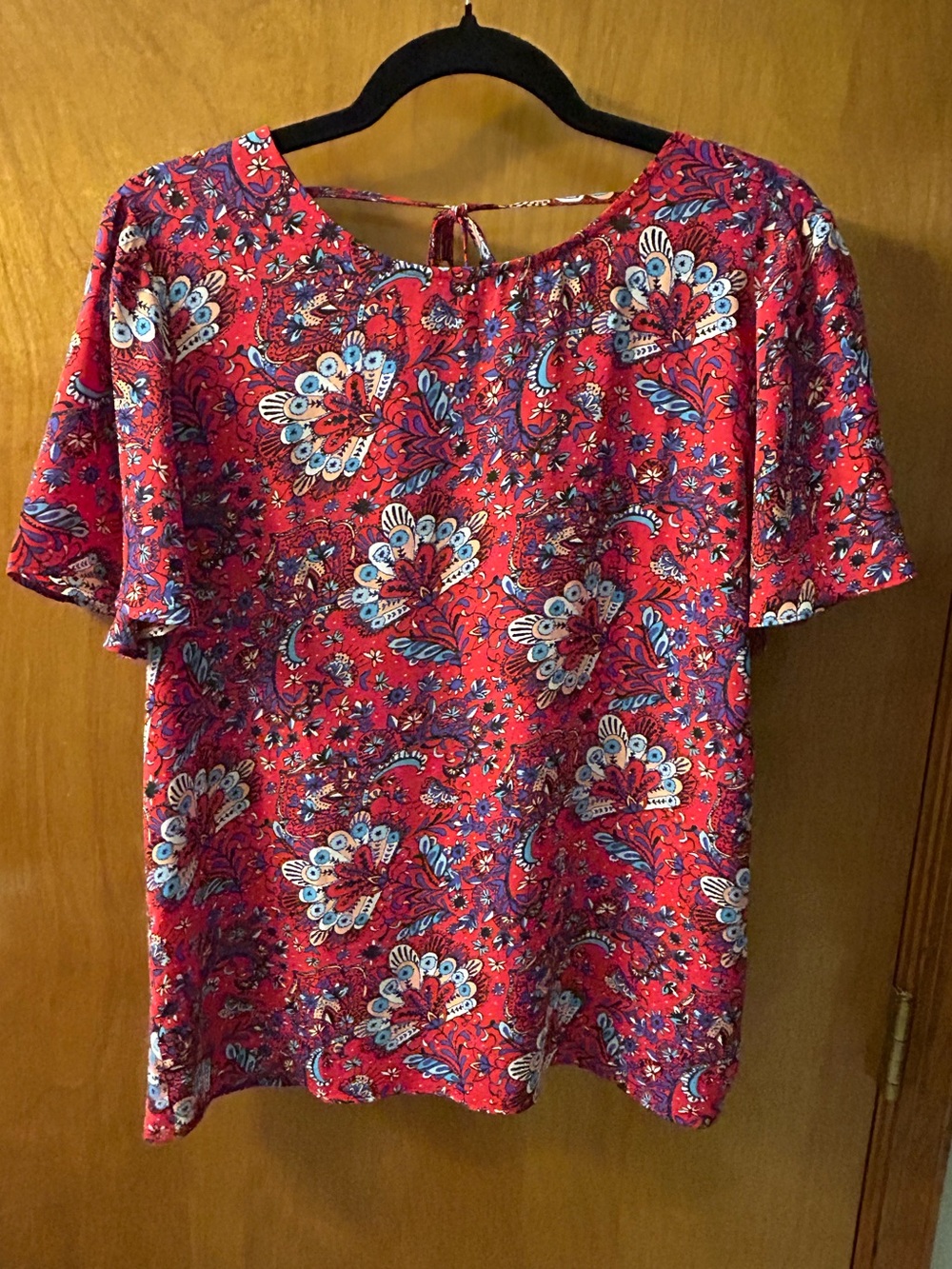 LOFT Paisley Red Blouse- Small EUC